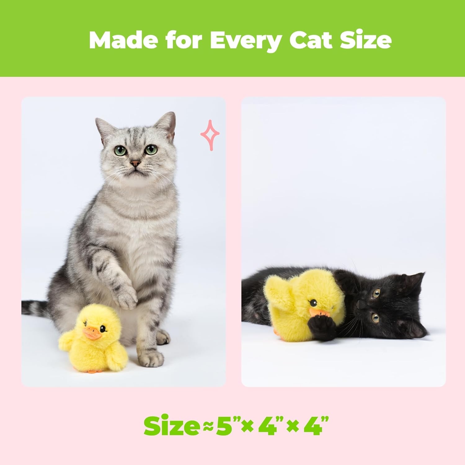 image:imageCatify Best Pet Supplies Flapping Duckling Chick amp Bird Cat Toy MotionActivated Wings Realistic Chirps CatnipInfused Plush USBRechargeable Indoor Cats amp Kittens SelfPlay Enrichment Yellow