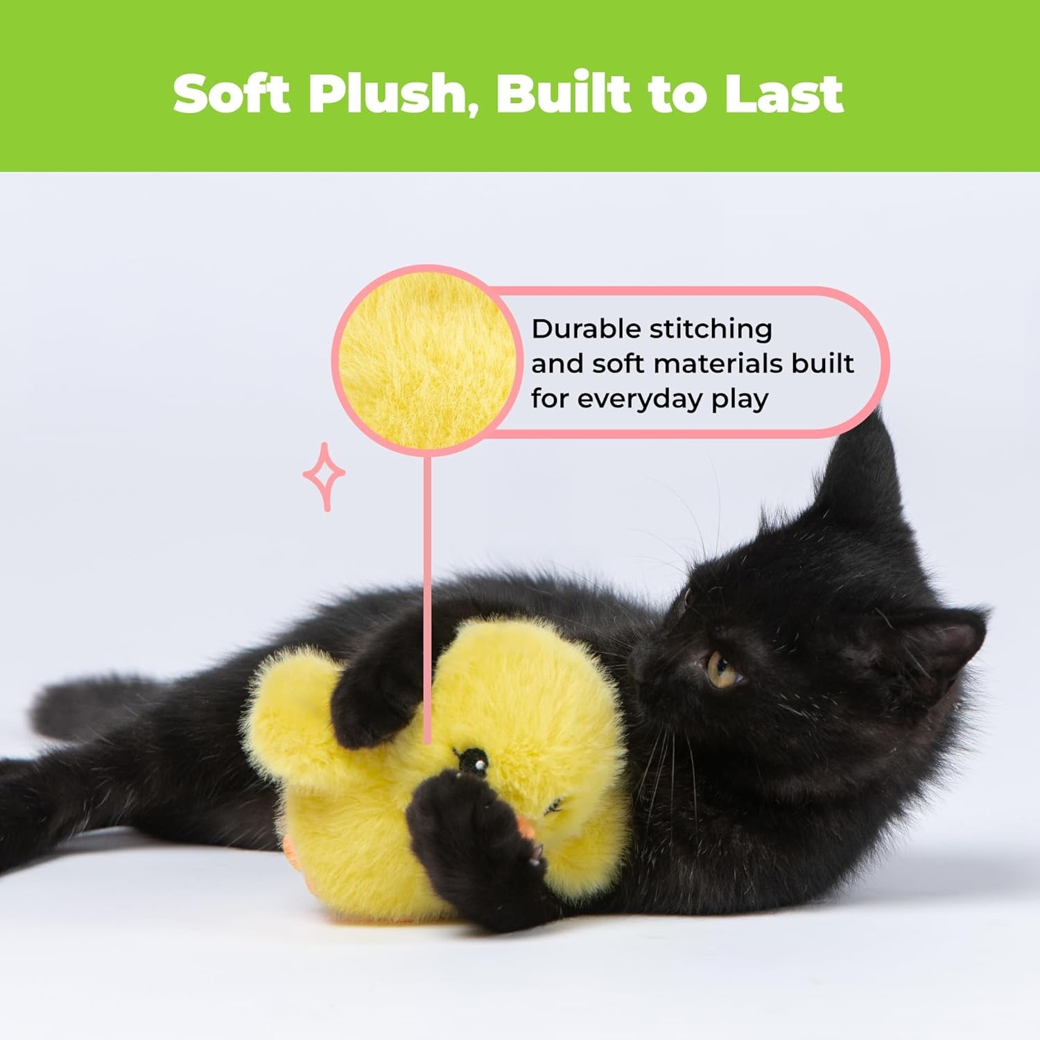 image:imageCatify Best Pet Supplies Flapping Duckling Chick amp Bird Cat Toy MotionActivated Wings Realistic Chirps CatnipInfused Plush USBRechargeable Indoor Cats amp Kittens SelfPlay Enrichment Yellow