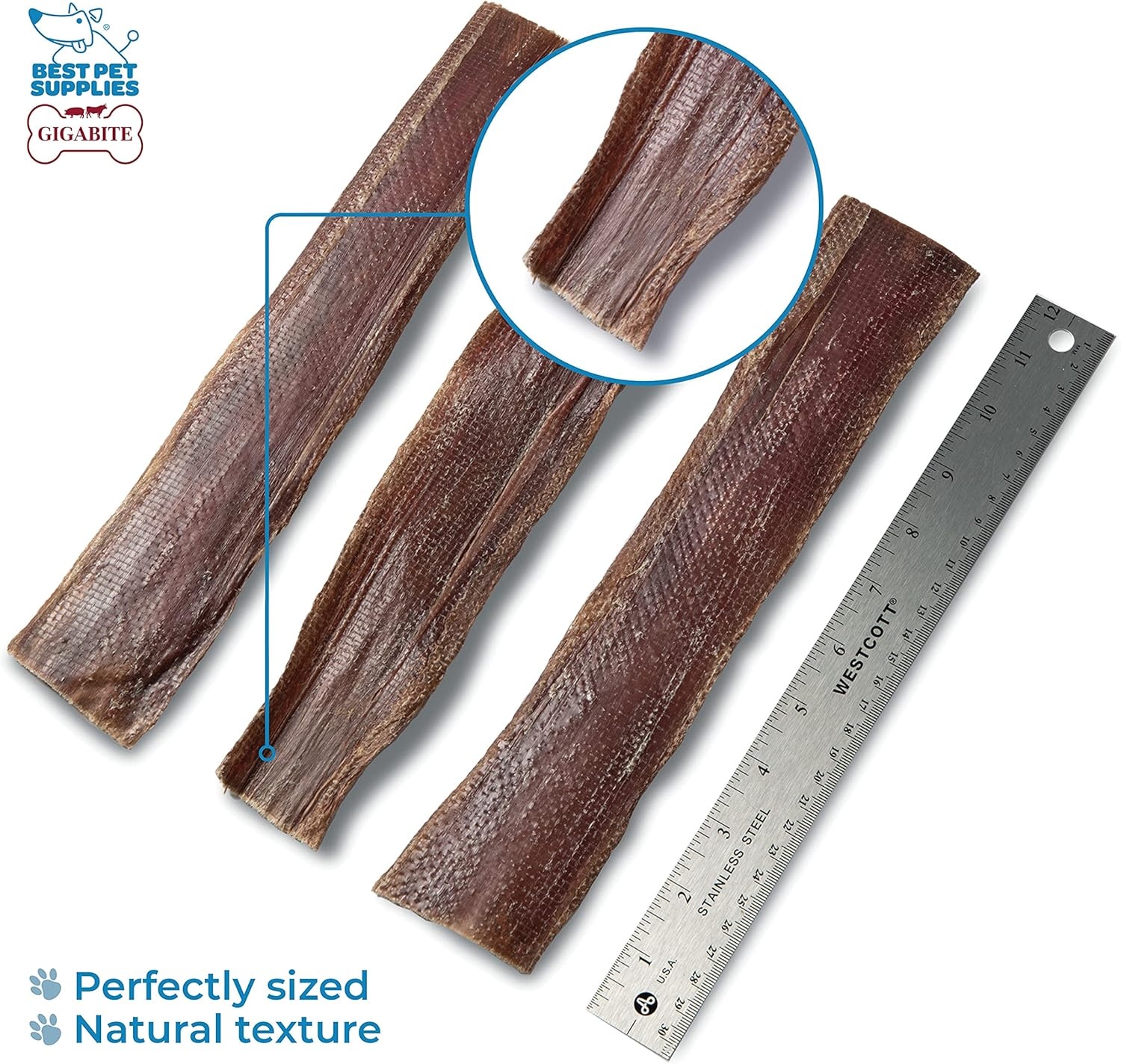 image:imageGigaBite Beef Esophagus Dog Treats Natural Gullet Sticks for Dogs High Protein Single Ingredient Dog Chews Rawhide Free Dental Dog Treats for All Dog Breeds Strips 10 inch Pack of 18Esophagus Strips 10