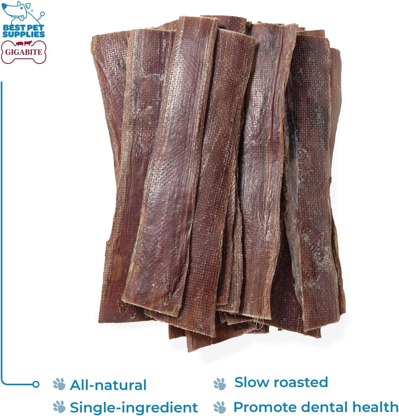 image:imageGigaBite Beef Esophagus Dog Treats Natural Gullet Sticks for Dogs High Protein Single Ingredient Dog Chews Rawhide Free Dental Dog Treats for All Dog Breeds Strips 10 inch Pack of 18Esophagus Strips 10