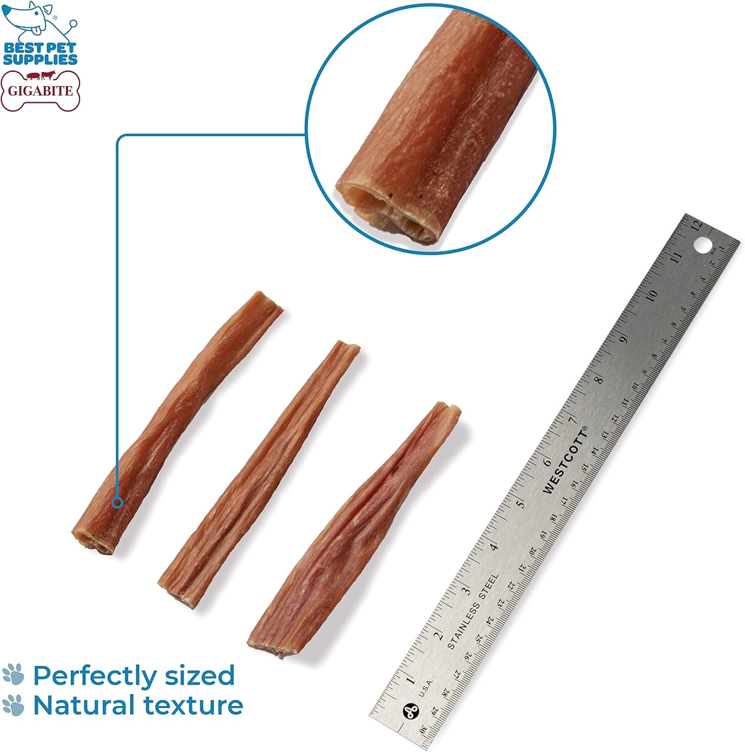 image:imageGigaBite Beef Esophagus Dog Treats Natural Gullet Sticks for Dogs High Protein Single Ingredient Dog Chews Rawhide Free Dental Dog Treats for All Dog Breeds Strips 10 inch Pack of 18Bladder Sticks 6