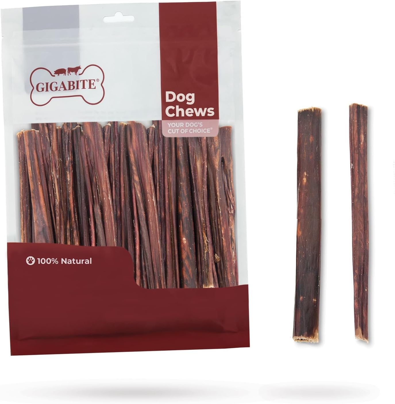 image:imageGigaBite Beef Esophagus Dog Treats Natural Gullet Sticks for Dogs High Protein Single Ingredient Dog Chews Rawhide Free Dental Dog Treats for All Dog Breeds Strips 10 inch Pack of 18Esophagus Sticks 6