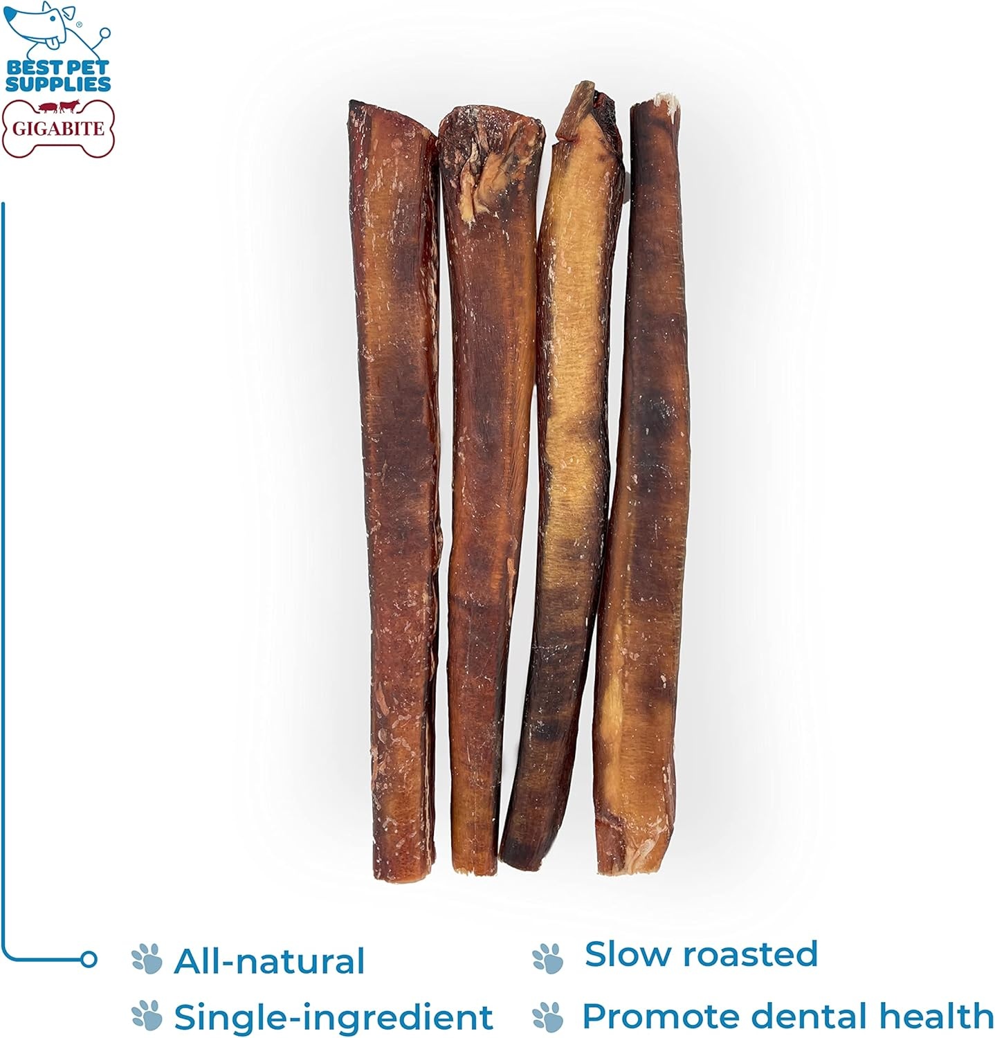 image:imageGigaBite Bully Sticks for Dogs All Natural Beef Pizzle Dog Chews Odor amp Rawhide Free Dog Treats Long Lasting High Protein Chews Digestible Dental Dog Treat Sticks Halfcut 6 Pack of 1012inch