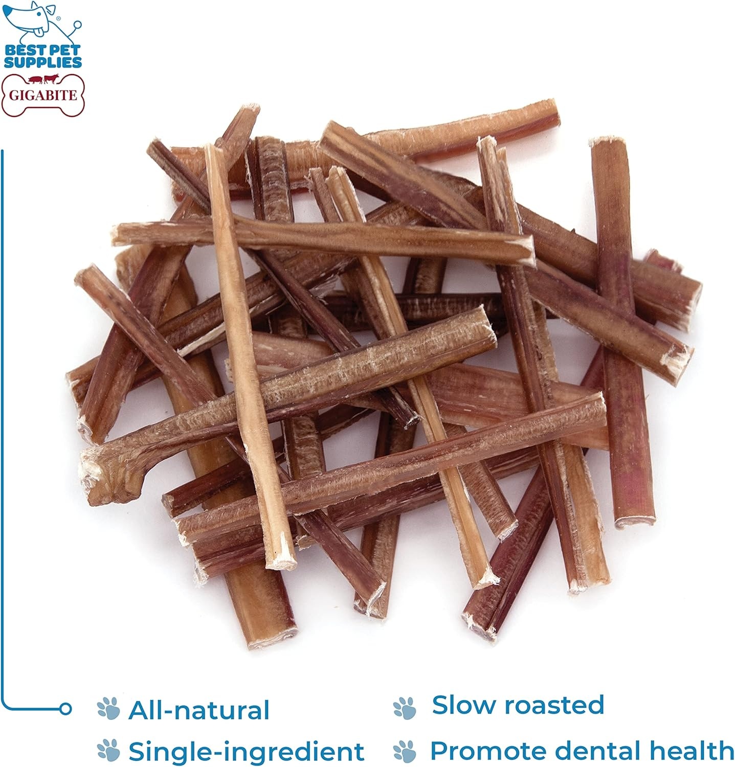 image:imageGigaBite Bully Sticks for Dogs All Natural Beef Pizzle Dog Chews Odor amp Rawhide Free Dog Treats Long Lasting High Protein Chews Digestible Dental Dog Treat Sticks Halfcut 6 Pack of 106inch
