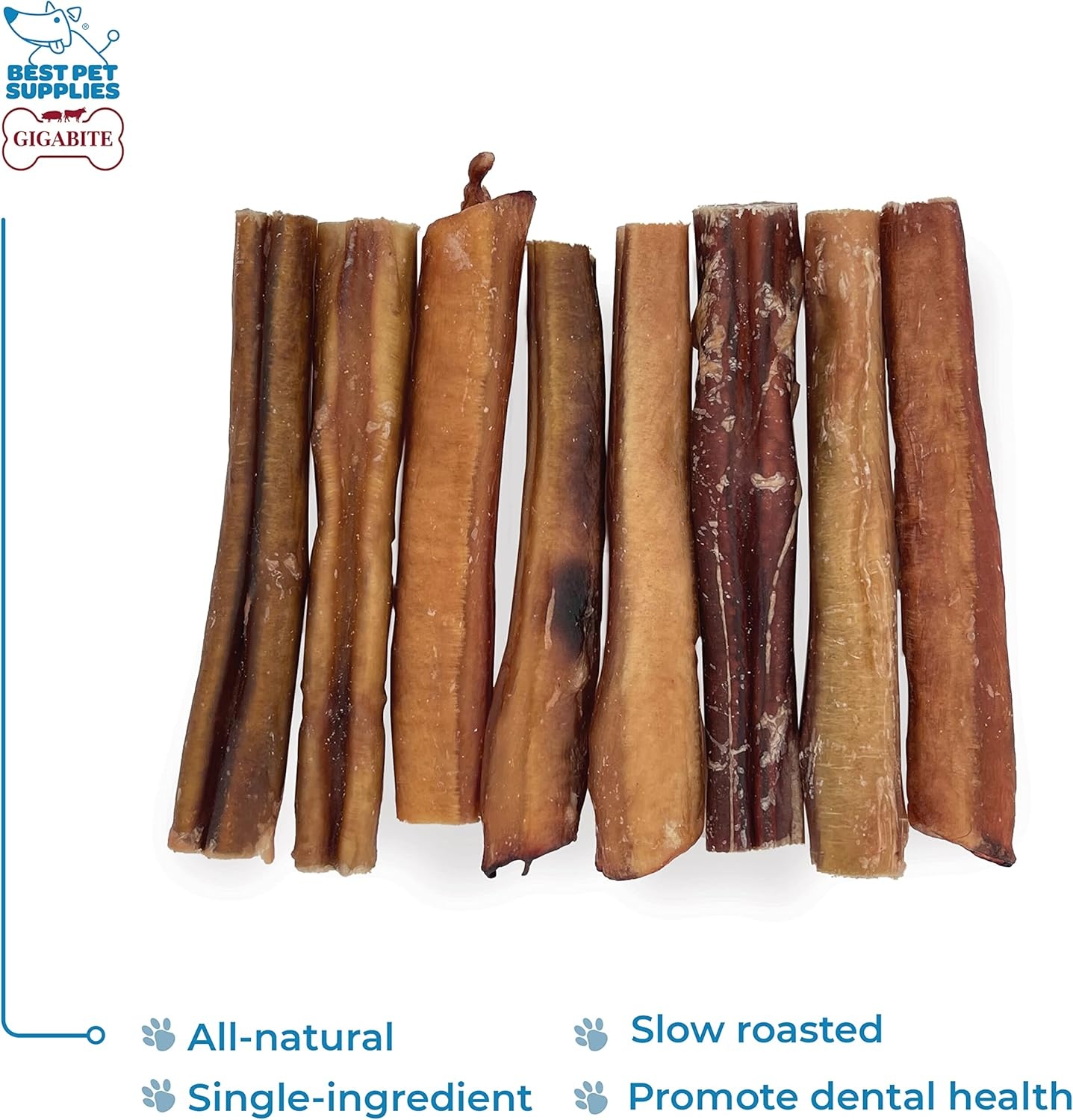 image:imageGigaBite Bully Sticks for Dogs All Natural Beef Pizzle Dog Chews Odor amp Rawhide Free Dog Treats Long Lasting High Protein Chews Digestible Dental Dog Treat Sticks Halfcut 6 Pack of 106inch