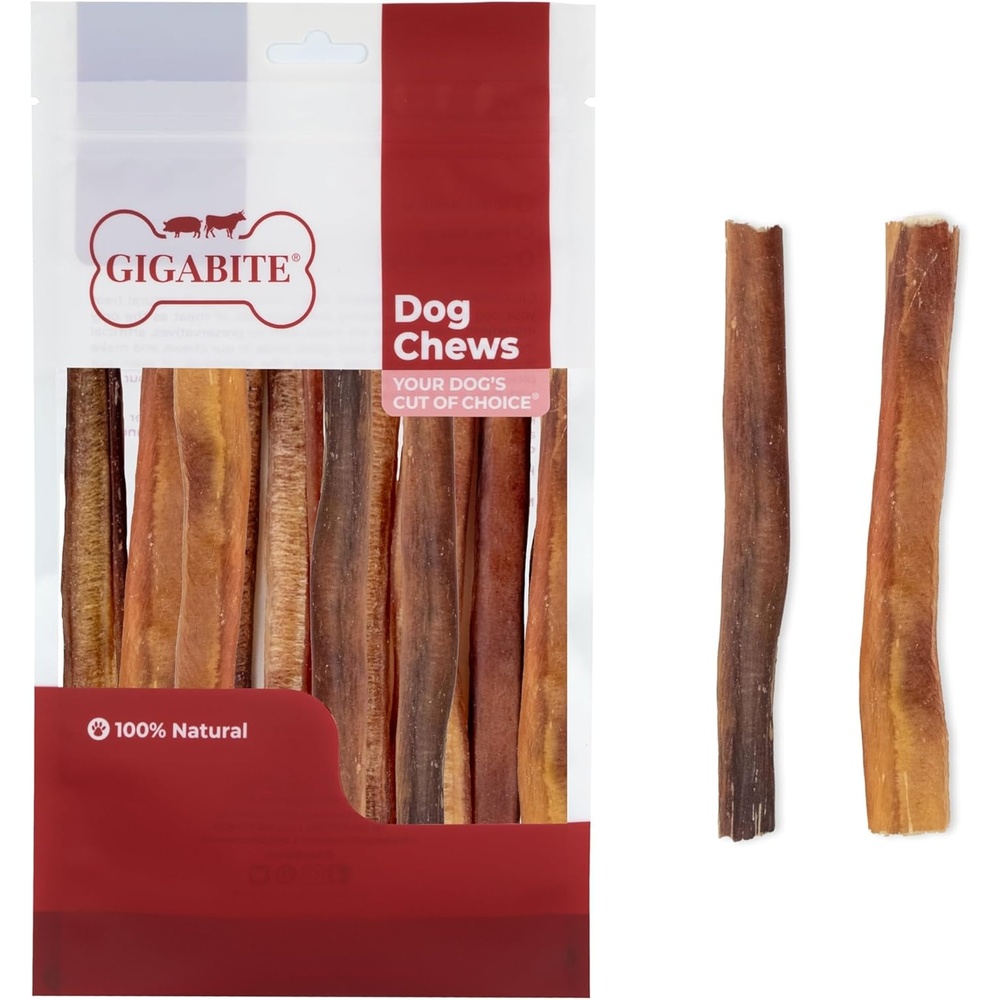 image:imageGigaBite Bully Sticks for Dogs All Natural Beef Pizzle Dog Chews Odor amp Rawhide Free Dog Treats Long Lasting High Protein Chews Digestible Dental Dog Treat Sticks Halfcut 6 Pack of 10Bully Sticks Halfcut 6