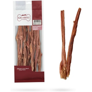 image:imageGigaBite Beef Esophagus Dog Treats  Natural Gullet Sticks for Dogs High Protein Single Ingredient Dog Chews Rawhide Free Dental Dog Treats for All Dog Breeds  Strips 10 inch Pack of 18Bladder Sticks 12