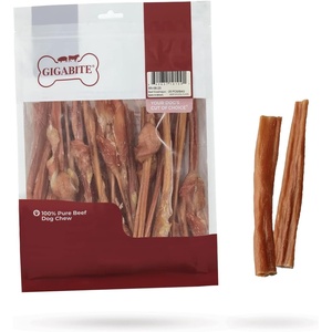 image:imageGigaBite Beef Esophagus Dog Treats  Natural Gullet Sticks for Dogs High Protein Single Ingredient Dog Chews Rawhide Free Dental Dog Treats for All Dog Breeds  Strips 10 inch Pack of 18Bladder Sticks 6