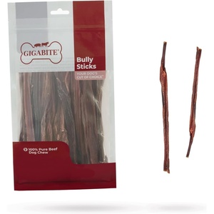 image:imageGigaBite Bully Sticks for Dogs All Natural Beef Pizzle Dog Chews Odor amp Rawhide Free Dog Treats Long Lasting High Protein Chews Digestible Dental Dog Treat  Sticks Halfcut 6 Pack of 106inch