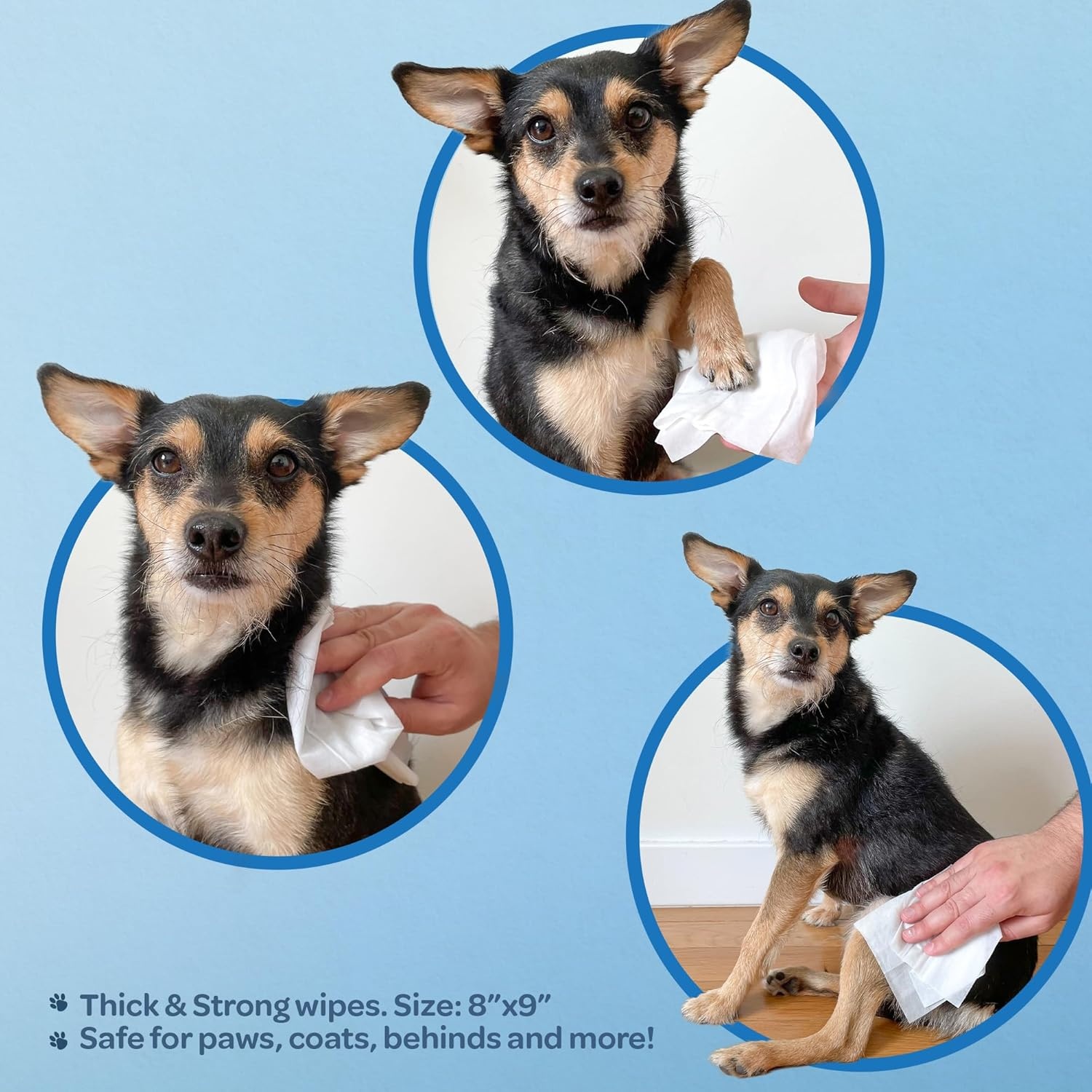image:imageBest Pet Supplies 8 x 9 Large Unscented Dog Wipes Cleaning and Deodorizing for Paws and Coat Gentle Formula with Aloe Vera Vitamin E for Puppies and Cats 400 CountSoothing Oatmeal