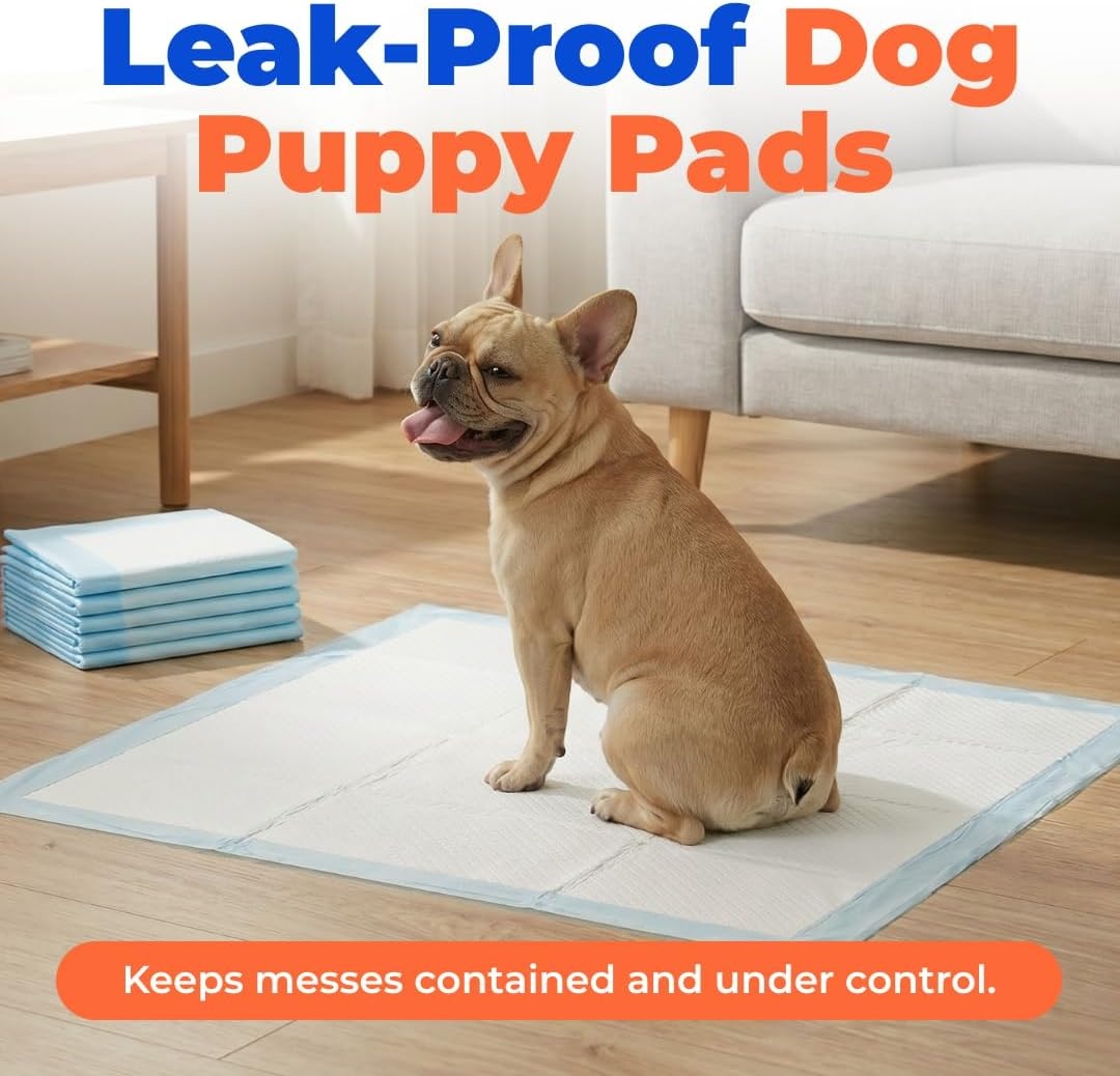 image:imageBest Pet Supplies Puppy Pads 225 x 22 Inches Disposable Dog Training Potty Super Absorbent Baby Blue Puppy Pee Pads for Dogs 300 CountBaby Blue