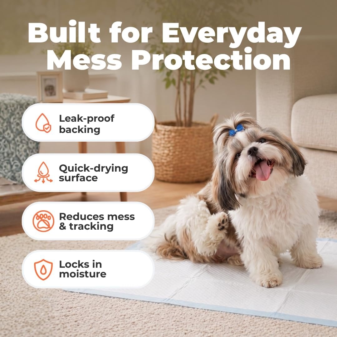 image:imageBest Pet Supplies Puppy Pads 225 x 22 Inches Disposable Dog Training Potty Super Absorbent Baby Blue Puppy Pee Pads for Dogs 300 CountBaby Blue