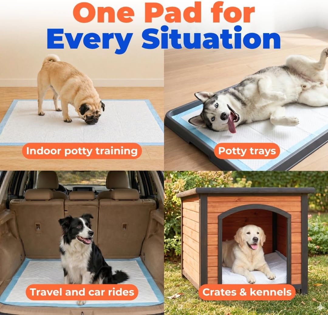 image:imageBest Pet Supplies Puppy Pads 225 x 22 Inches Disposable Dog Training Potty Super Absorbent Baby Blue Puppy Pee Pads for Dogs 300 CountBlue