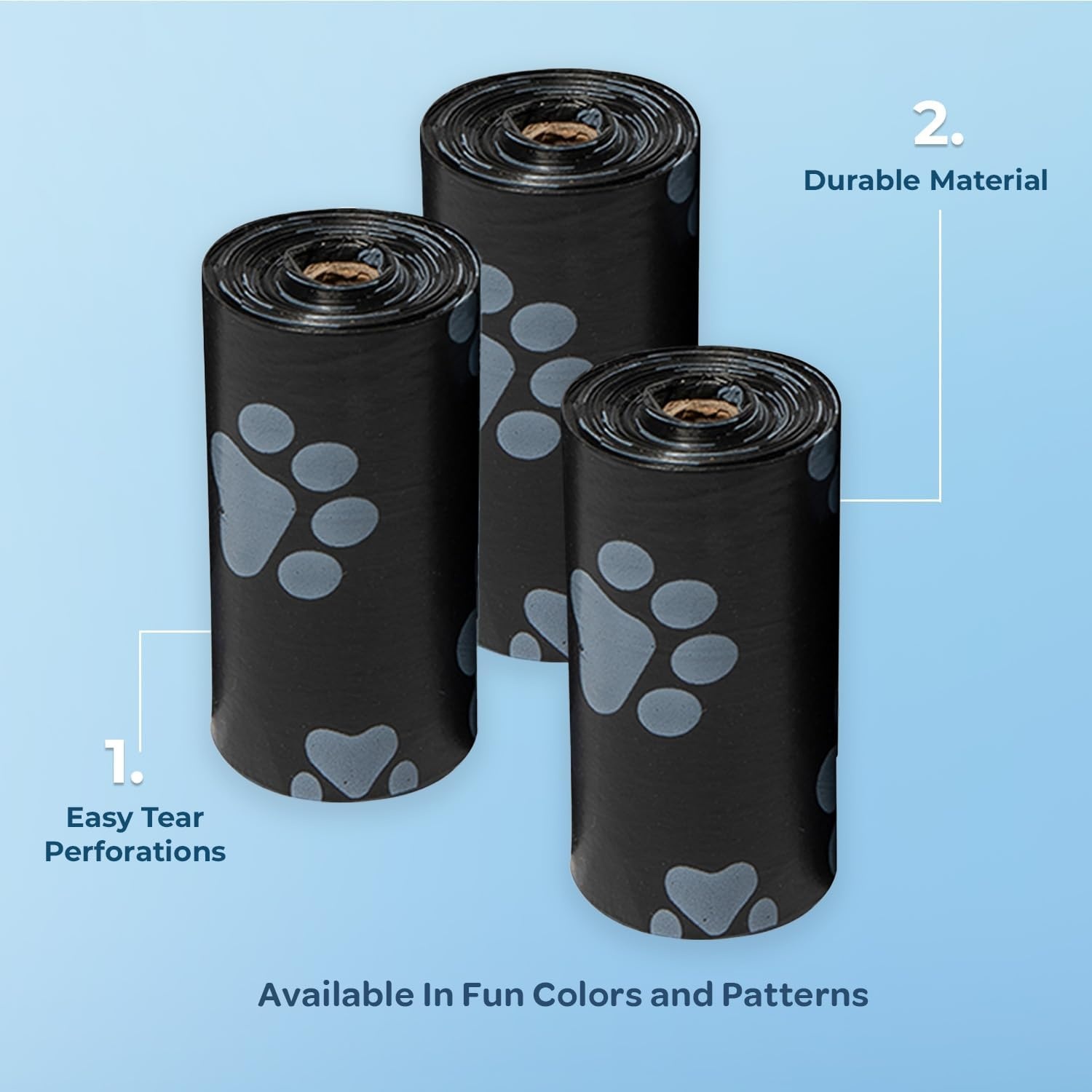 image:imageBest Pet Supplies Dog Poop Bags 360 Bags for Waste Refuse Cleanup Doggy Roll Replacements for Outdoor Puppy Walking and Travel Leak Proof and Tear Resistant Thick Plastic BlackBlack