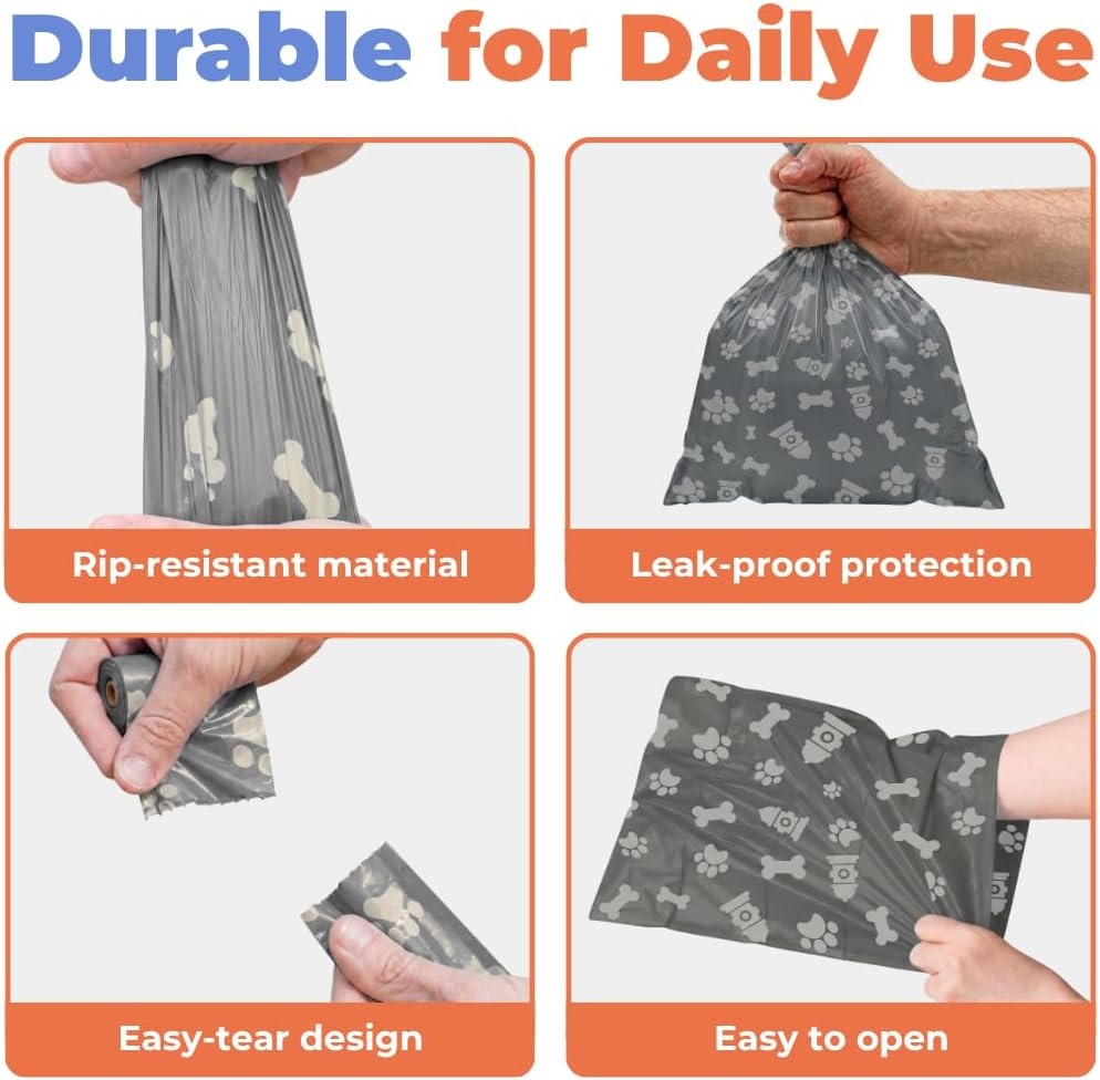 image:imageBest Pet Supplies Dog Poop Bags for Waste Refuse Cleanup Doggy Roll Replacements for Outdoor Puppy Walking and Travel Leak Proof and Tear Resistant Thick Plastic Blue Unscented 240 BagsGray