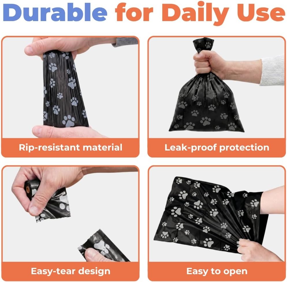 image:imageBest Pet Supplies Dog Poop Bags for Waste Refuse Cleanup Doggy Roll Replacements for Outdoor Puppy Walking and Travel Leak Proof and Tear Resistant Thick Plastic Blue Unscented 240 BagsBlack
