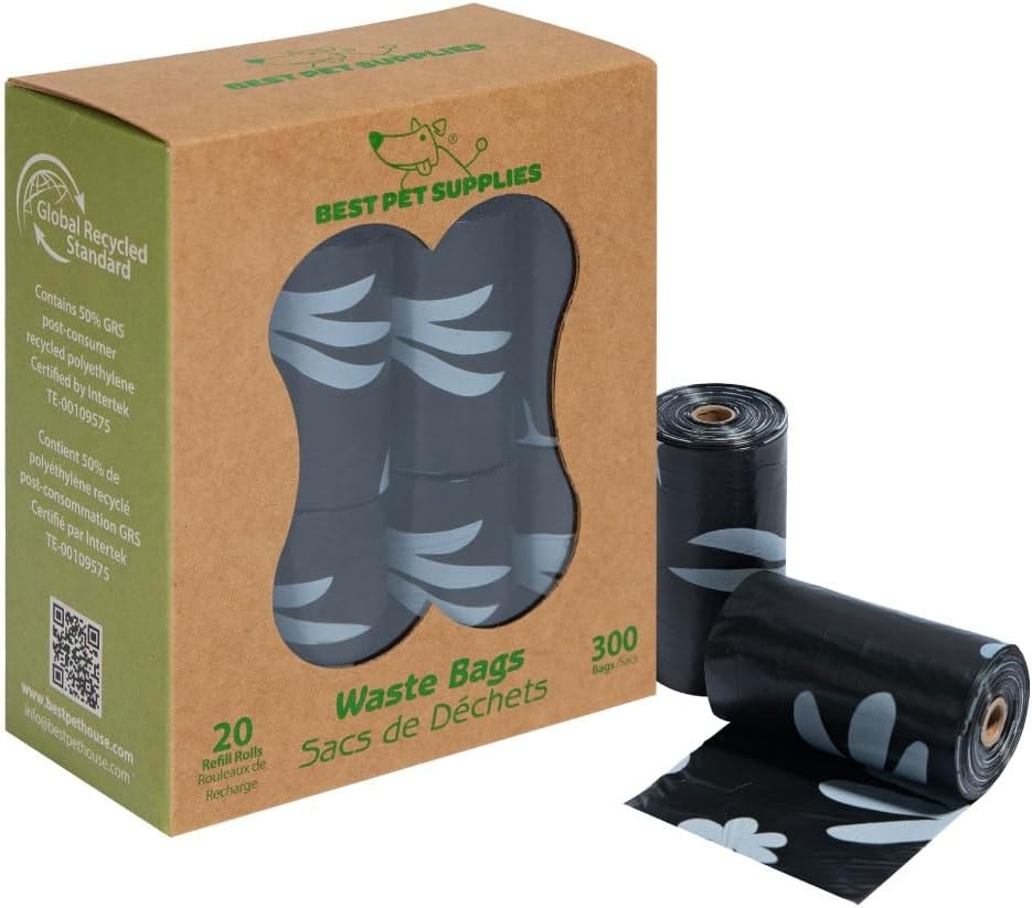 image:imageBest Pet Supplies Dog Poop Bags for Waste Refuse Cleanup Doggy Roll Replacements for Outdoor Puppy Walking and Travel Leak Proof and Tear Resistant Thick Plastic Blue Unscented 240 BagsGRS Black