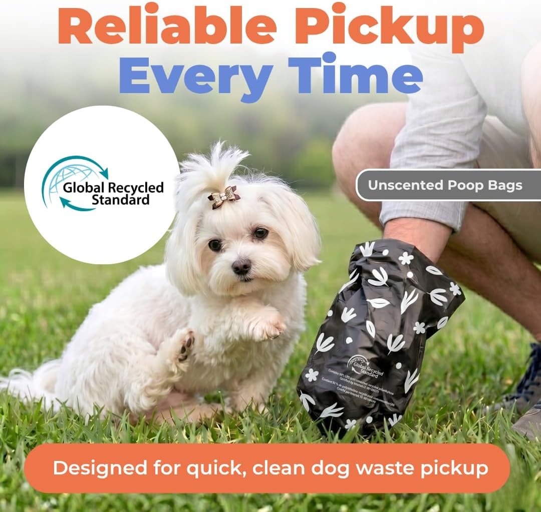 image:imageBest Pet Supplies Dog Poop Bags for Waste Refuse Cleanup Doggy Roll Replacements for Outdoor Puppy Walking and Travel Leak Proof and Tear Resistant Thick Plastic Blue Unscented 240 BagsGRS Black