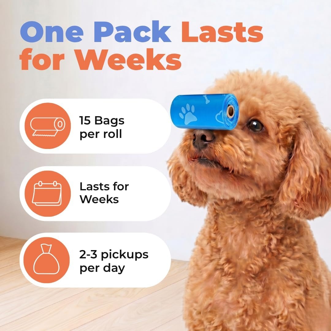 image:imageBest Pet Supplies Dog Poop Bags for Waste Refuse Cleanup Doggy Roll Replacements for Outdoor Puppy Walking and Travel Leak Proof and Tear Resistant Thick Plastic Blue Unscented 240 BagsBlue Unscented