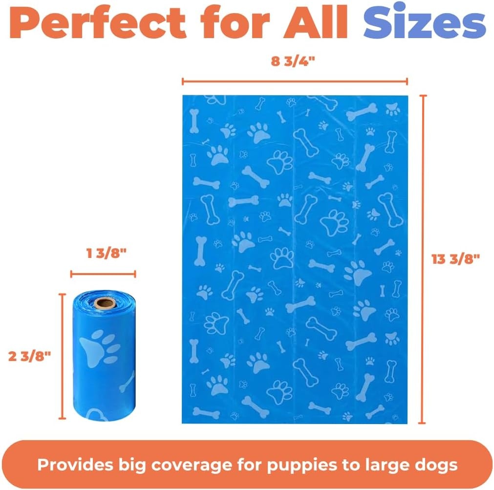 image:imageBest Pet Supplies Dog Poop Bags for Waste Refuse Cleanup Doggy Roll Replacements for Outdoor Puppy Walking and Travel Leak Proof and Tear Resistant Thick Plastic Blue Unscented 240 BagsAssorted Colors