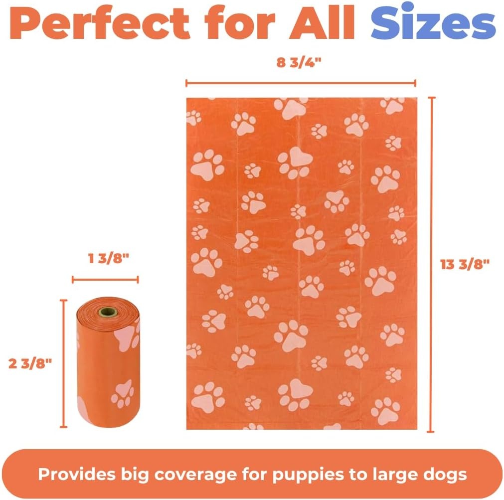 image:imageBest Pet Supplies Dog Poop Bags for Waste Refuse Cleanup Doggy Roll Replacements for Outdoor Puppy Walking and Travel Leak Proof and Tear Resistant Thick Plastic Blue Unscented 240 BagsOrange