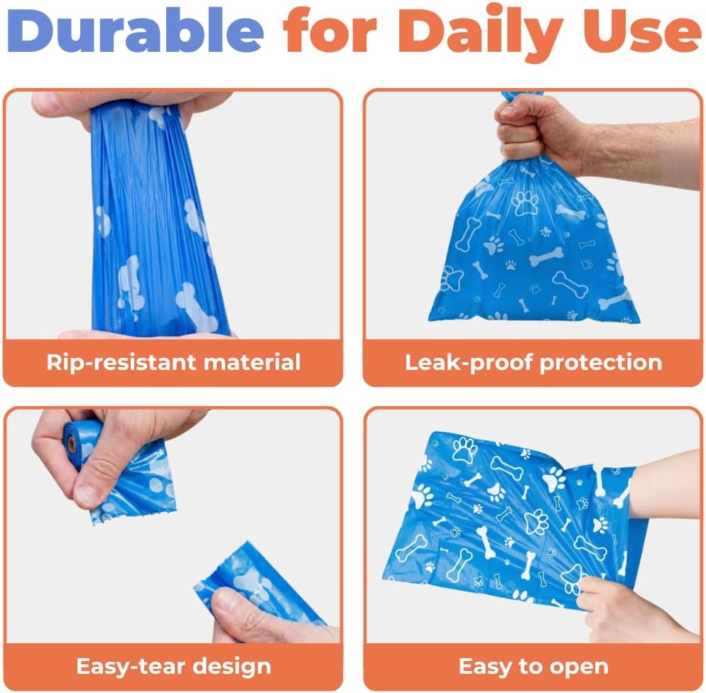 image:imageBest Pet Supplies Dog Poop Bags for Waste Refuse Cleanup Doggy Roll Replacements for Outdoor Puppy Walking and Travel Leak Proof and Tear Resistant Thick Plastic Blue Unscented 240 BagsBlue Unscented