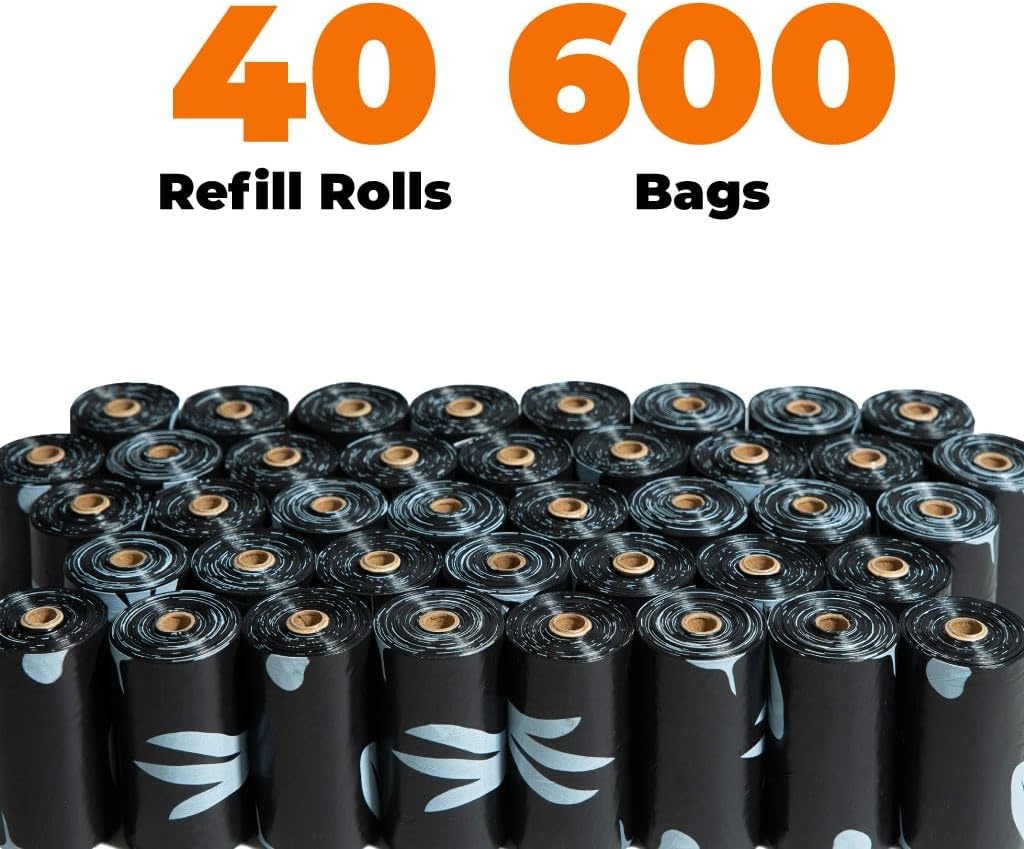 image:imageBest Pet Supplies Dog Poop Bags for Waste Refuse Cleanup Doggy Roll Replacements for Outdoor Puppy Walking and Travel Leak Proof and Tear Resistant Thick Plastic Blue Unscented 240 BagsGRS Black
