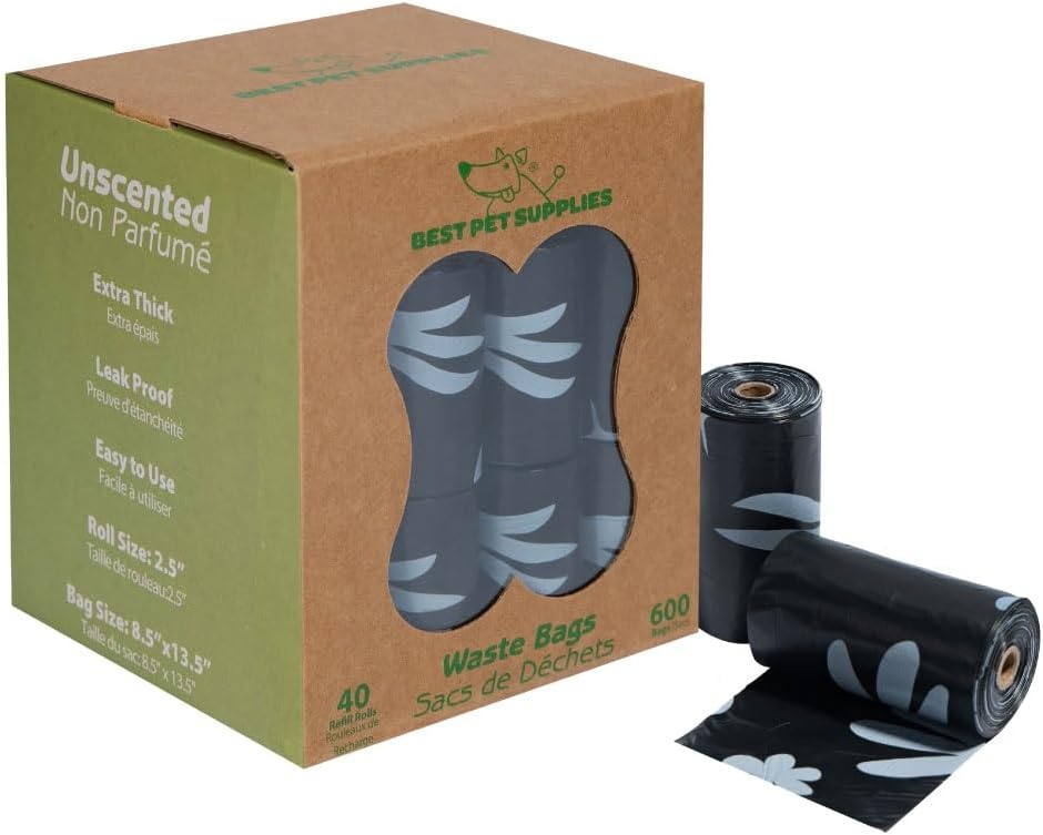 image:imageBest Pet Supplies Dog Poop Bags for Waste Refuse Cleanup Doggy Roll Replacements for Outdoor Puppy Walking and Travel Leak Proof and Tear Resistant Thick Plastic Blue Unscented 240 BagsGRS Black