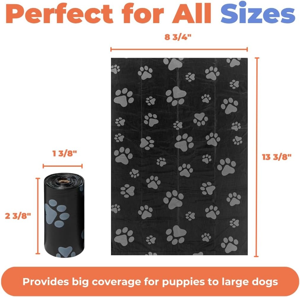 image:imageBest Pet Supplies Dog Poop Bags for Waste Refuse Cleanup Doggy Roll Replacements for Outdoor Puppy Walking and Travel Leak Proof and Tear Resistant Thick Plastic Blue Unscented 240 BagsBlack