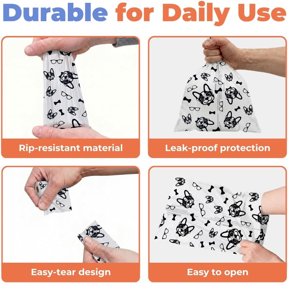 image:imageBest Pet Supplies Dog Poop Bags for Waste Refuse Cleanup Doggy Roll Replacements for Outdoor Puppy Walking and Travel Leak Proof and Tear Resistant Thick Plastic Blue Unscented 240 BagsWhite