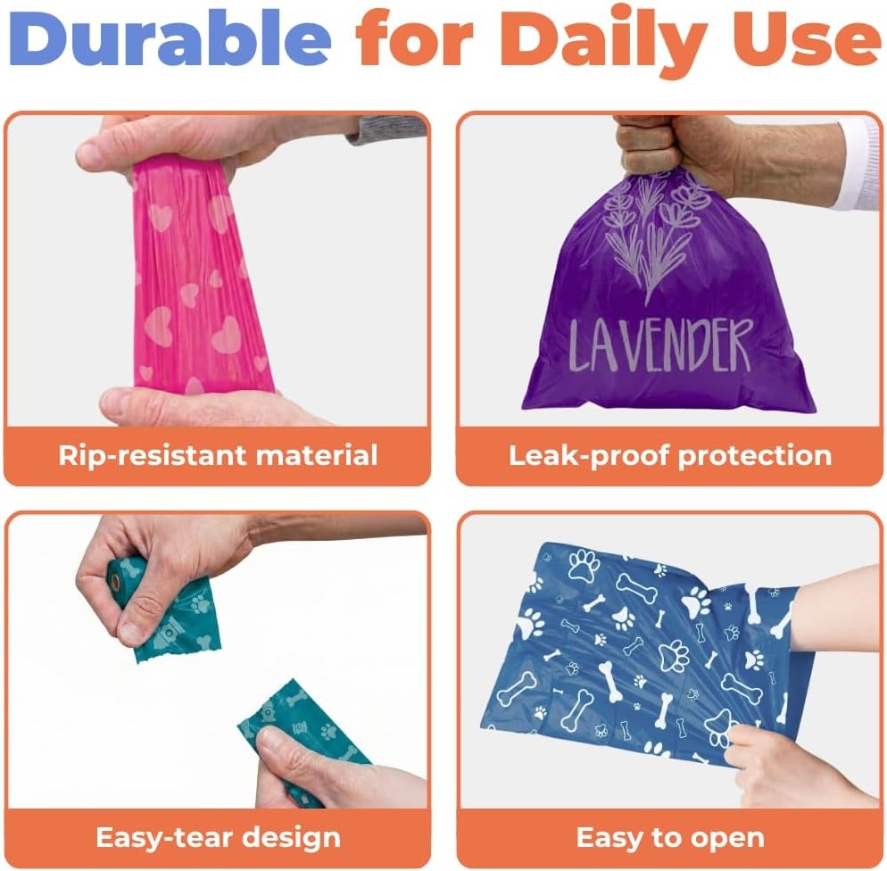 image:imageBest Pet Supplies Dog Poop Bags for Waste Refuse Cleanup Doggy Roll Replacements for Outdoor Puppy Walking and Travel Leak Proof and Tear Resistant Thick Plastic Blue Unscented 240 BagsAssorted Colors 2