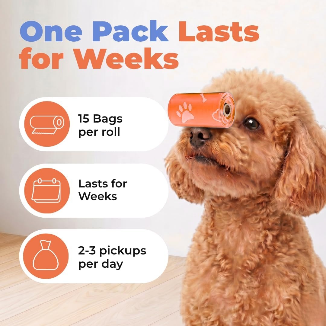 image:imageBest Pet Supplies Dog Poop Bags for Waste Refuse Cleanup Doggy Roll Replacements for Outdoor Puppy Walking and Travel Leak Proof and Tear Resistant Thick Plastic Blue Unscented 240 BagsOrange
