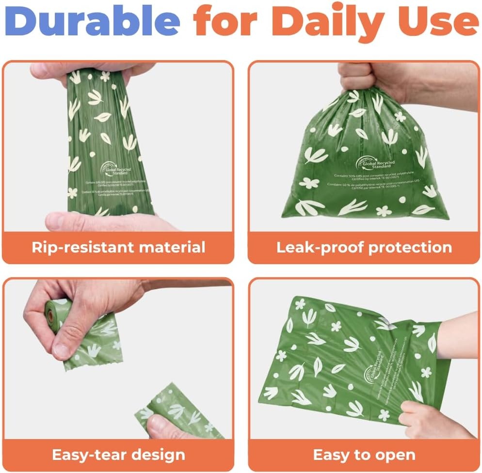 image:imageBest Pet Supplies Dog Poop Bags for Waste Refuse Cleanup Doggy Roll Replacements for Outdoor Puppy Walking and Travel Leak Proof and Tear Resistant Thick Plastic Blue Unscented 240 BagsGreen Unscented