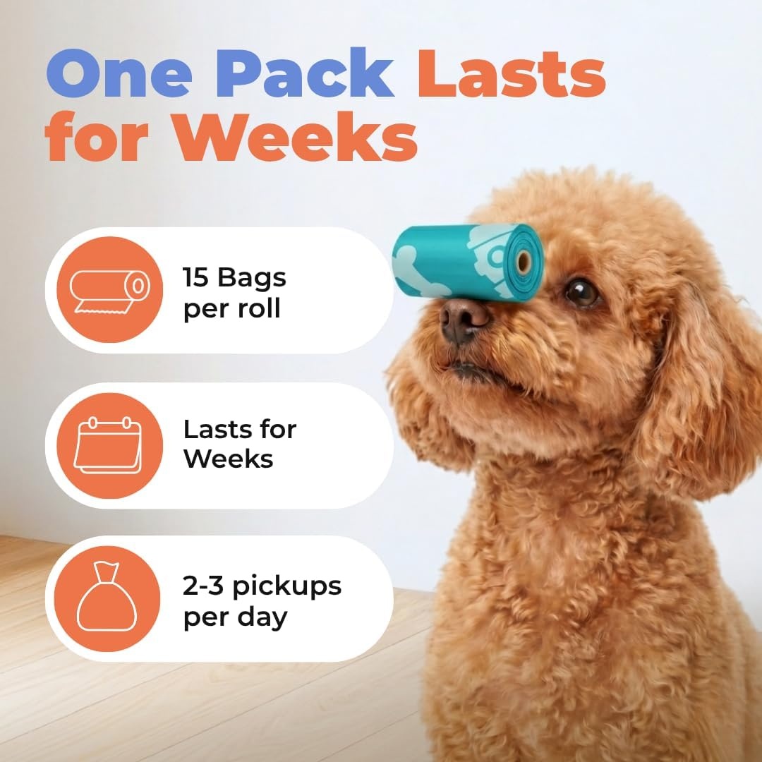 image:imageBest Pet Supplies Dog Poop Bags for Waste Refuse Cleanup Doggy Roll Replacements for Outdoor Puppy Walking and Travel Leak Proof and Tear Resistant Thick Plastic Blue Unscented 240 BagsTurquoise