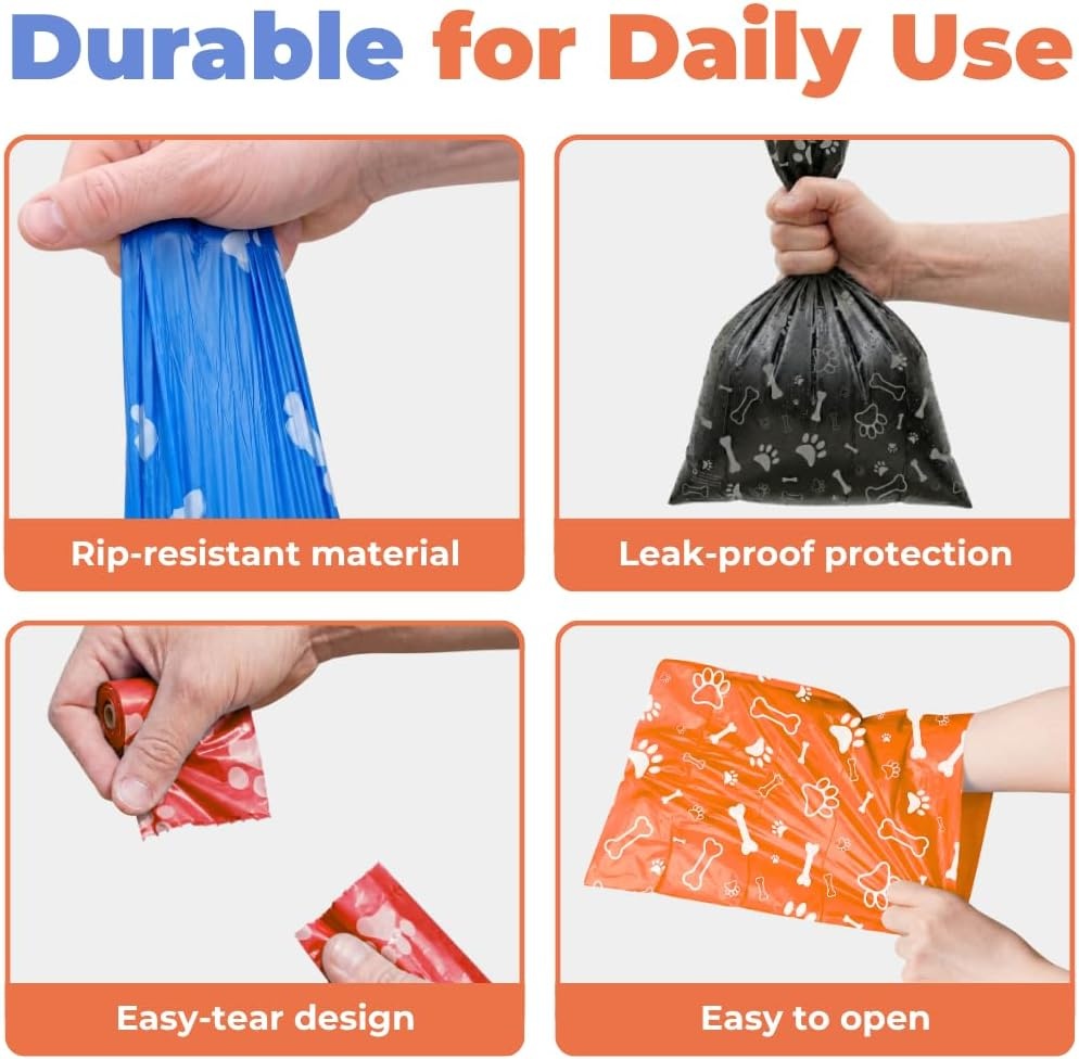 image:imageBest Pet Supplies Dog Poop Bags for Waste Refuse Cleanup Doggy Roll Replacements for Outdoor Puppy Walking and Travel Leak Proof and Tear Resistant Thick Plastic Blue Unscented 240 BagsAssorted Colors