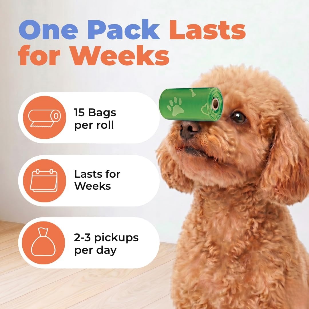 image:imageBest Pet Supplies Dog Poop Bags for Waste Refuse Cleanup Doggy Roll Replacements for Outdoor Puppy Walking and Travel Leak Proof and Tear Resistant Thick Plastic Blue Unscented 240 BagsGreen Unscented