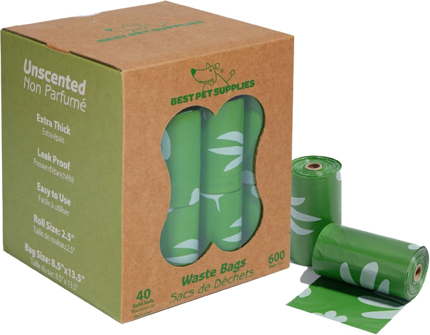 image:imageBest Pet Supplies Dog Poop Bags for Waste Refuse Cleanup Doggy Roll Replacements for Outdoor Puppy Walking and Travel Leak Proof and Tear Resistant Thick Plastic Blue Unscented 240 BagsGreen Unscented