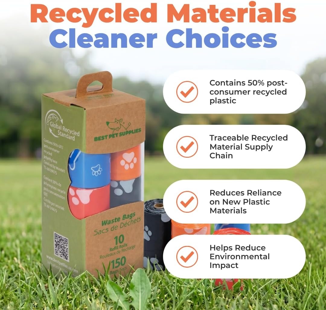 image:imageBest Pet Supplies Dog Poop Bags for Waste Refuse Cleanup Doggy Roll Replacements for Outdoor Puppy Walking and Travel Leak Proof and Tear Resistant Thick Plastic Blue Unscented 240 BagsGRS Assorted Colors
