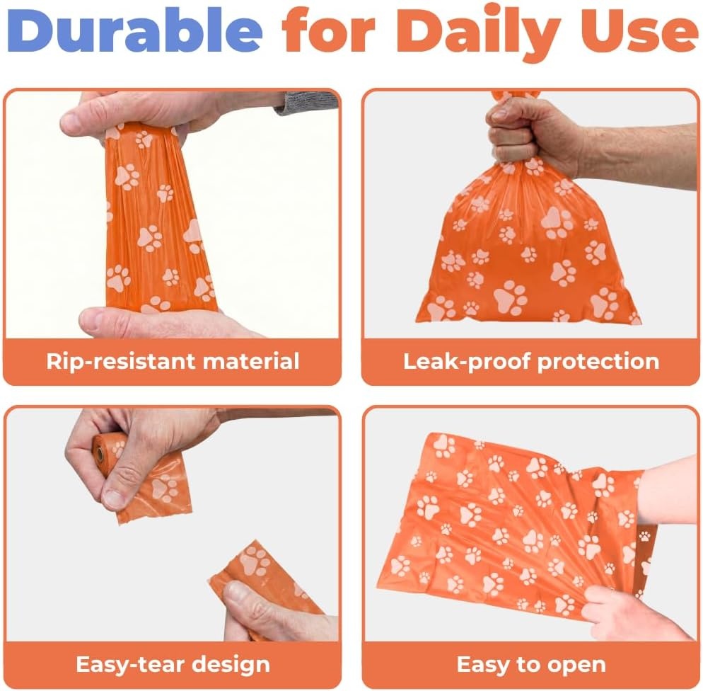 image:imageBest Pet Supplies Dog Poop Bags for Waste Refuse Cleanup Doggy Roll Replacements for Outdoor Puppy Walking and Travel Leak Proof and Tear Resistant Thick Plastic Blue Unscented 240 BagsOrange