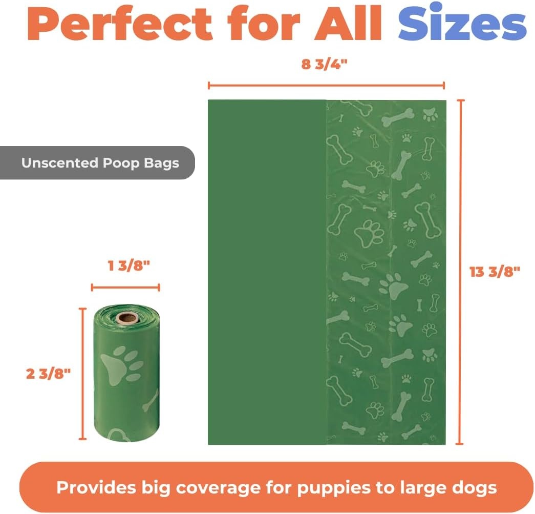 image:imageBest Pet Supplies Dog Poop Bags for Waste Refuse Cleanup Doggy Roll Replacements for Outdoor Puppy Walking and Travel Leak Proof and Tear Resistant Thick Plastic Blue Unscented 240 BagsGreen Unscented