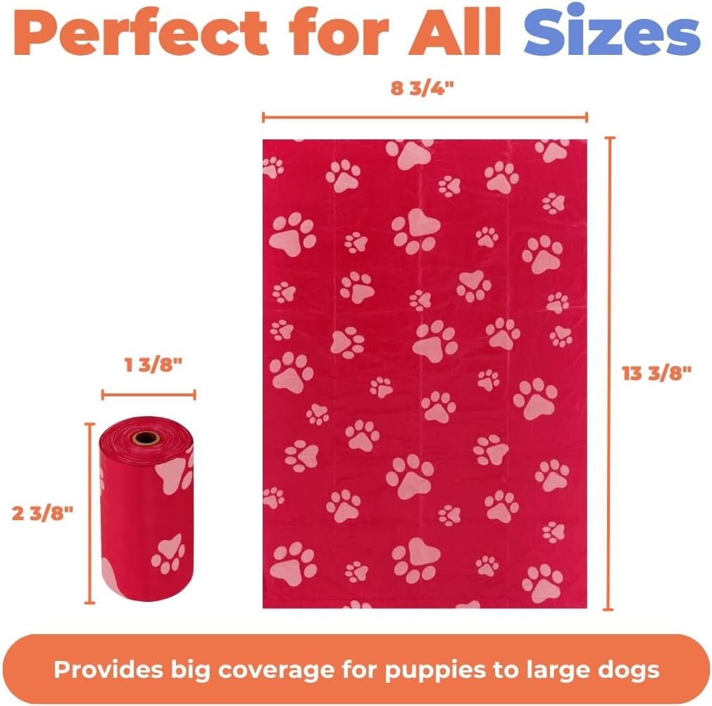 image:imageBest Pet Supplies Dog Poop Bags for Waste Refuse Cleanup Doggy Roll Replacements for Outdoor Puppy Walking and Travel Leak Proof and Tear Resistant Thick Plastic Blue Unscented 240 BagsRed