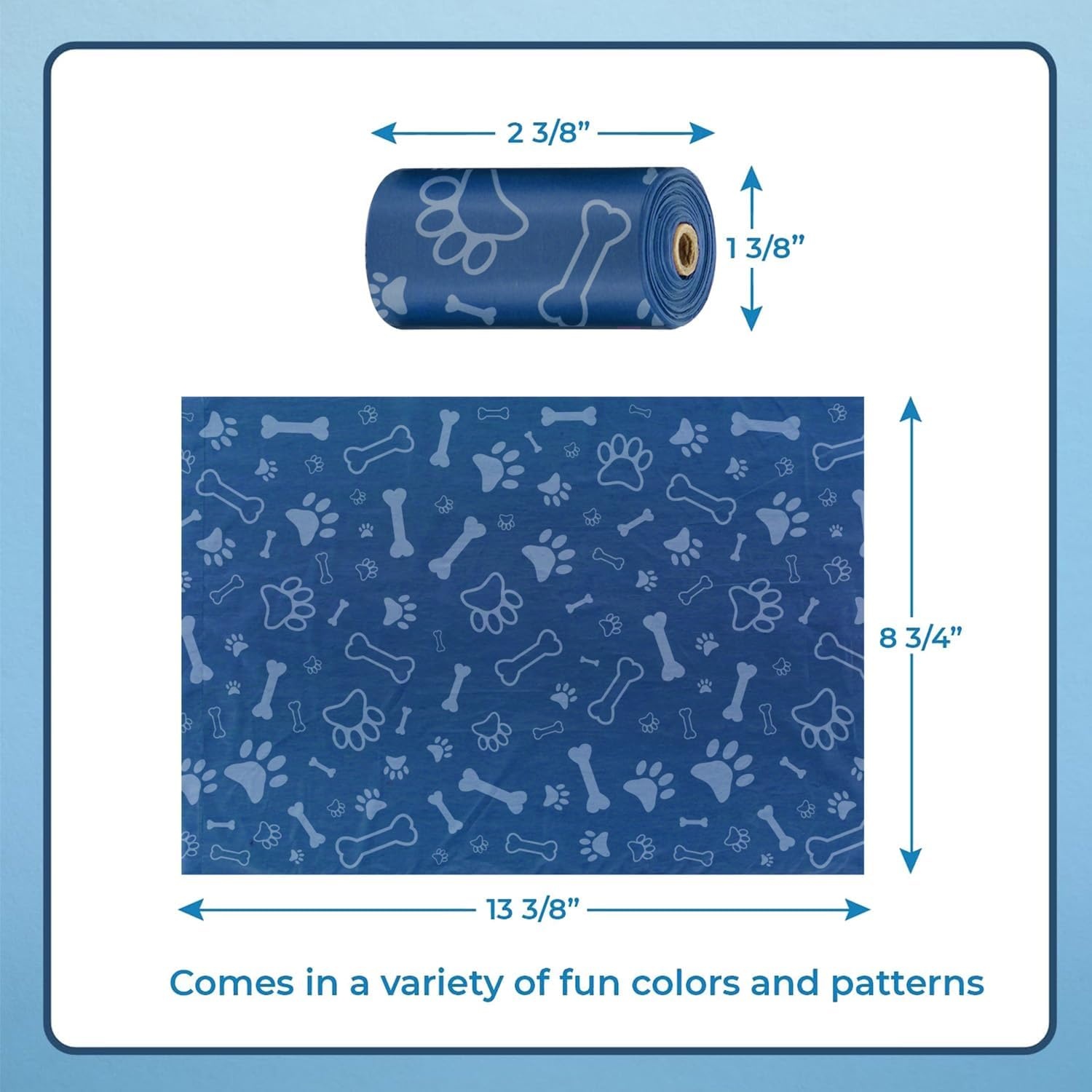 image:imageBest Pet Supplies Dog Poop Bags for Waste Refuse Cleanup Doggy Roll Replacements for Outdoor Puppy Walking and Travel Leak Proof and Tear Resistant Thick Plastic Blue Unscented 240 BagsAssorted Colors 2