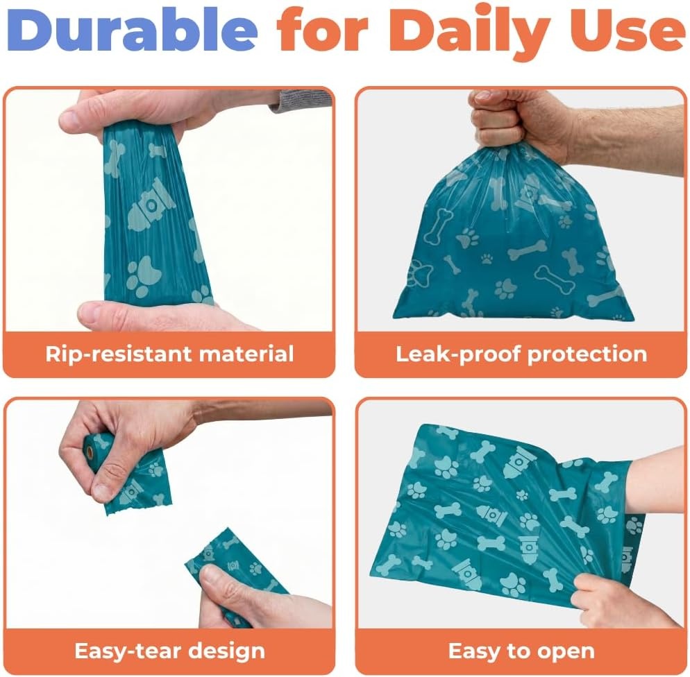 image:imageBest Pet Supplies Dog Poop Bags for Waste Refuse Cleanup Doggy Roll Replacements for Outdoor Puppy Walking and Travel Leak Proof and Tear Resistant Thick Plastic Blue Unscented 240 BagsTurquoise