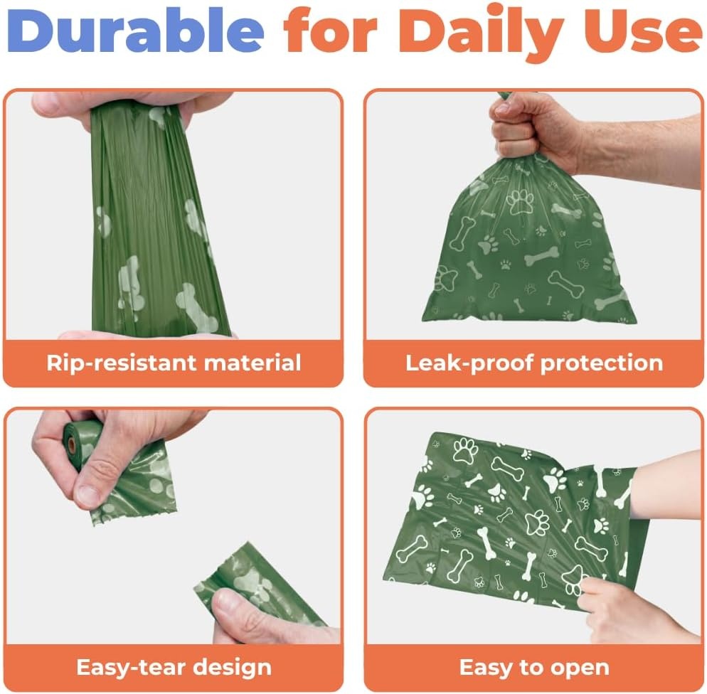 image:imageBest Pet Supplies Dog Poop Bags for Waste Refuse Cleanup Doggy Roll Replacements for Outdoor Puppy Walking and Travel Leak Proof and Tear Resistant Thick Plastic Blue Unscented 240 BagsGreen Unscented