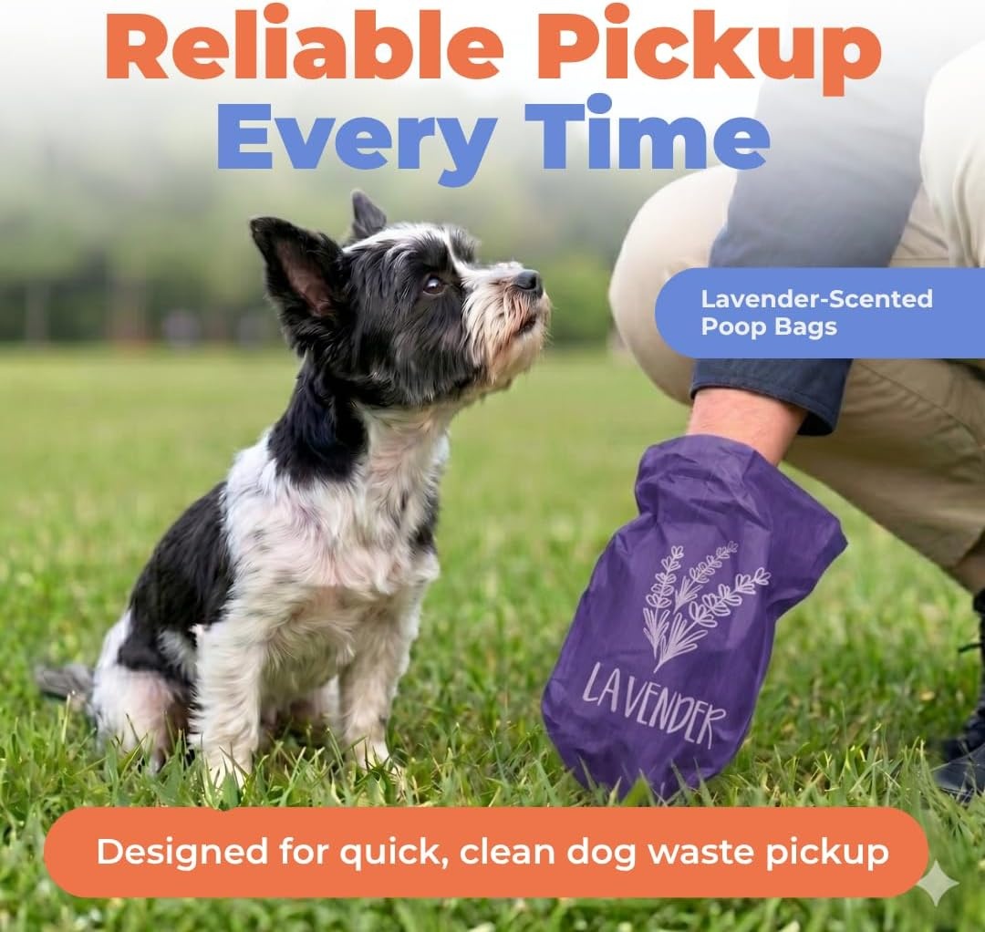 image:imageBest Pet Supplies Dog Poop Bags for Waste Refuse Cleanup Doggy Roll Replacements for Outdoor Puppy Walking and Travel Leak Proof and Tear Resistant Thick Plastic Blue Unscented 240 BagsPurple Lavender Scented