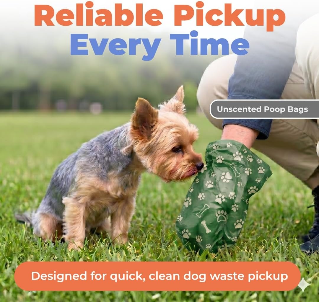 image:imageBest Pet Supplies Dog Poop Bags for Waste Refuse Cleanup Doggy Roll Replacements for Outdoor Puppy Walking and Travel Leak Proof and Tear Resistant Thick Plastic Blue Unscented 240 BagsGreen Unscented