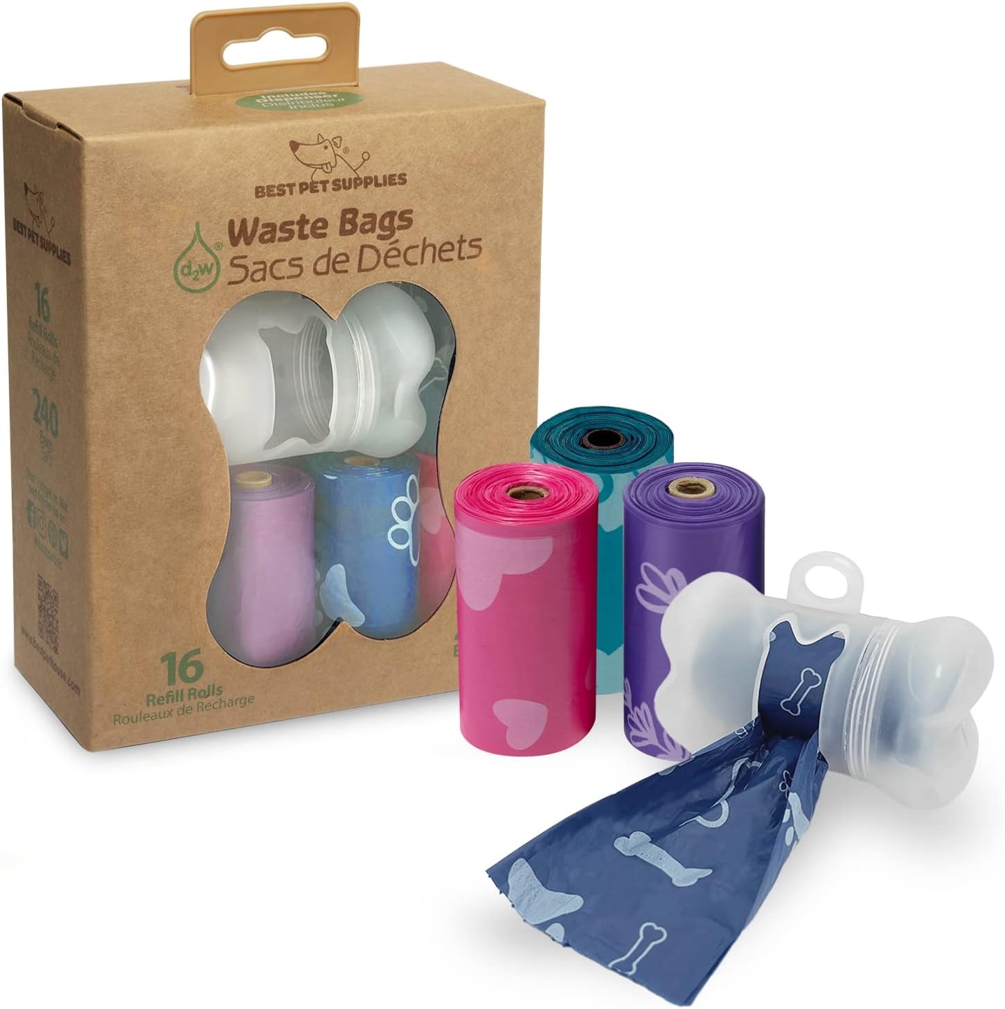 image:imageBest Pet Supplies Dog Poop Bags for Waste Refuse Cleanup Doggy Roll Replacements for Outdoor Puppy Walking and Travel Leak Proof and Tear Resistant Thick Plastic Blue Unscented 240 BagsAssorted Colors 2