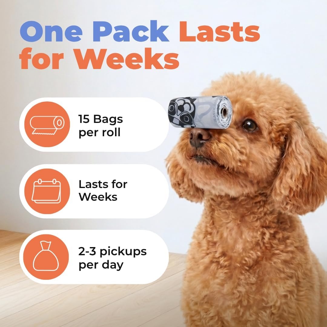 image:imageBest Pet Supplies Dog Poop Bags for Waste Refuse Cleanup Doggy Roll Replacements for Outdoor Puppy Walking and Travel Leak Proof and Tear Resistant Thick Plastic Blue Unscented 240 BagsWhite
