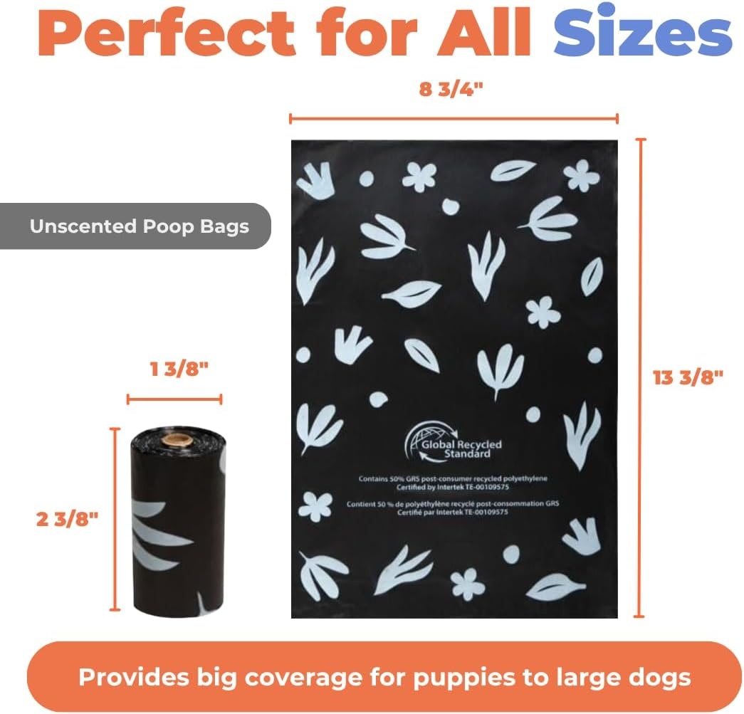 image:imageBest Pet Supplies Dog Poop Bags for Waste Refuse Cleanup Doggy Roll Replacements for Outdoor Puppy Walking and Travel Leak Proof and Tear Resistant Thick Plastic Blue Unscented 240 BagsGRS Black