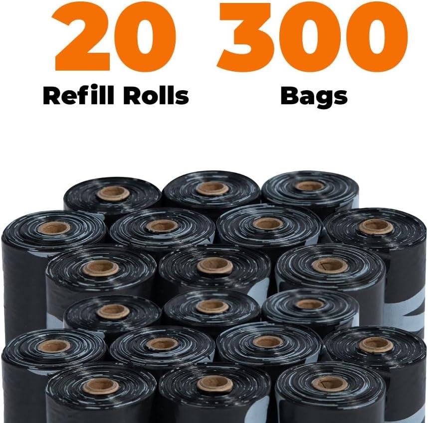 image:imageBest Pet Supplies Dog Poop Bags for Waste Refuse Cleanup Doggy Roll Replacements for Outdoor Puppy Walking and Travel Leak Proof and Tear Resistant Thick Plastic Blue Unscented 240 BagsGRS Black